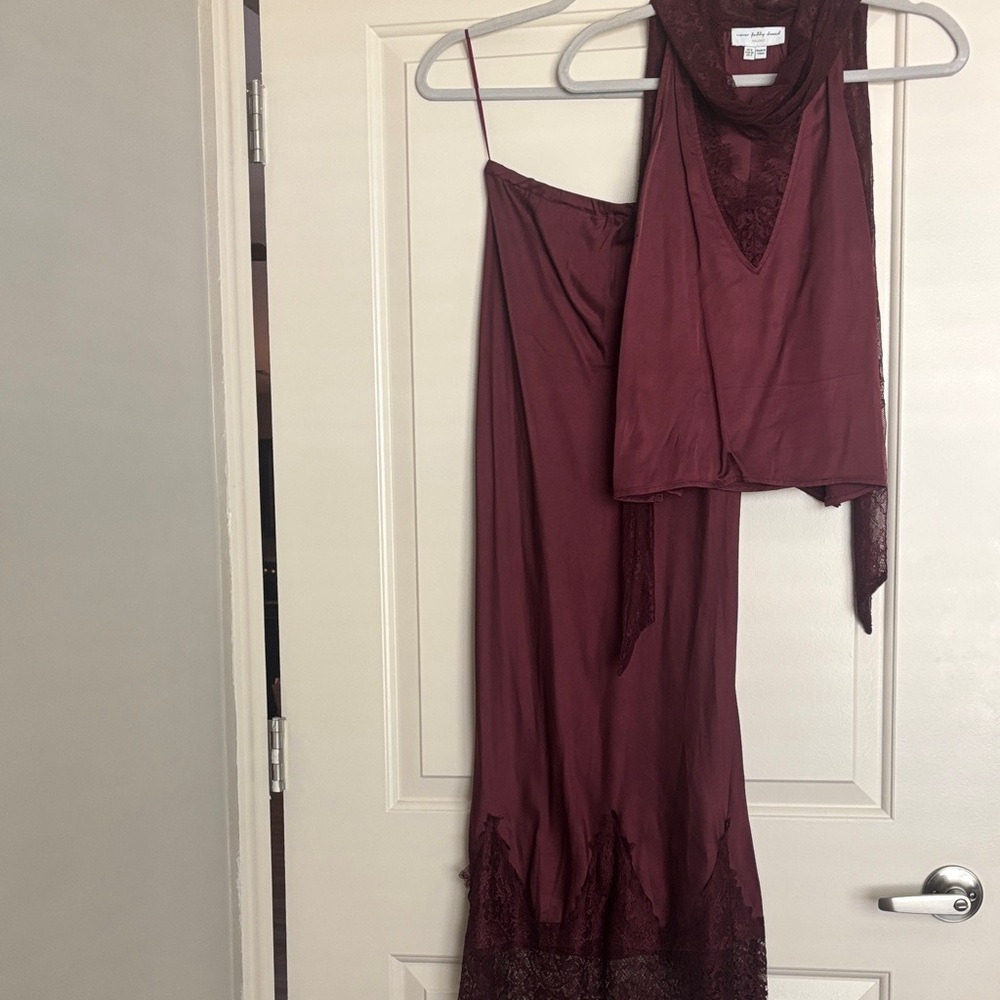 Never Fully Dressed Burgundy Slip Dress
